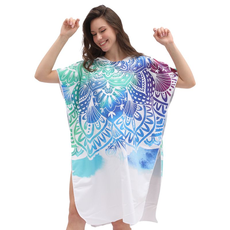 Quick Drying Cloak Cape Beach Towel Convenient Changing Bathrobe Diving Swimming Hot Spring Absorbent Wearable Bath Towel Female_maomaolike.com