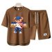 Men's Clothing 2024 Waffle Casual Summer Suit Men's Loose Teen Short sleeved T shirt Shorts Handsome Two piece Suit_maomaolike.com