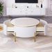 Modern Round Coffee Table With 2 Large Drawers Storage Accent Table(31.5'')_maomaolike.com