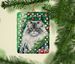 British Longhair Cat By The Christmas Tree Porcelain Ornament Christmas Tree Hanging Decorations For Home Christmas Holiday, Rectangle, Gift, Multicolor_maomaolike.com