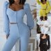Women's clothing casual palace style lantern sleeve tops bell-bottom pants suit_maomaolike.com
