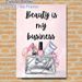 Beauty & Makeup Themed Painting Poster, Sparkly Pink Glamorous Cosmetic & Handbag Scene Poster, Motivational Quote Design Ideal For Beauty Salon_maomaolike.com