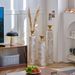 Floor Metal Vases Decorated White Metal Vases Set Of 3 Gorgeous Home Decoration Large Glazed Metal Vases 24in/28.7in/33.5in Height_maomaolike.com