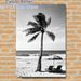 Beach & Palm Tree Painting Poster, Monochrome Minimalist Coastal Scene Poster, Serene Vacation-inspired Decor Ideal For Bedroom, Living Room And_maomaolike.com