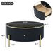Modern Round Coffee Table With 2 Large Drawers Storage Accent Table(31.5'')_maomaolike.com