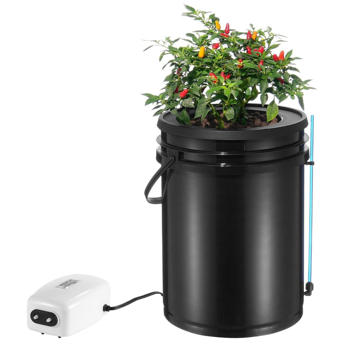 VEVOR DWC Hydroponics Grow System Deep Water Culture With Top Drip 1 Bucket 5Gal_maomaolike.com