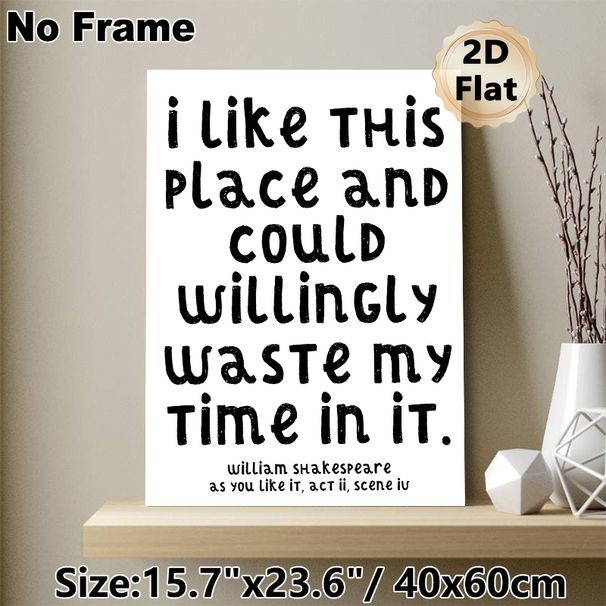 Shakespeare Quote Painting Poster, Minimalist Hand-drawn Black & White Text Poster, Thought-provoking Literary Decor, Ideal For Living Room, Study_maomaolike.com