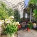 Metal Garden Arch With Bench Turned Into Flower Stand W58.07*H97.24 Climbing Plants Support Rose Arch Outdoor Black_maomaolike.com