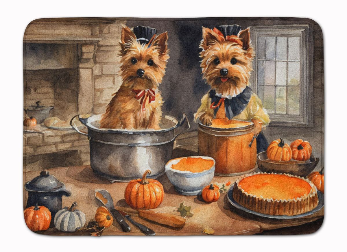 Norwich Terrier Fall Kitchen Pumpkins Memory Foam Kitchen Mat Machine Washable Anti-Fatigue Mat Cushion Comfort Bath Mat Or Kitchen Rug_maomaolike.com