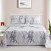 Gray Marble Four Piece Bed Cover Queen King Flat Fitted Sheet With Pillowcase_maomaolike.com