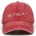 Unisex Washed cotton mama embroidered baseball cap Cotton duck hat Dad hat Hip Hop hat_maomaolike.com