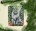 Nebelung Cat By The Christmas Tree Porcelain Ornament Christmas Tree Hanging Decorations For Home Christmas Holiday, Rectangle, Gift, Multicolor_maomaolike.com