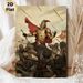 Warrior Battle Themed Painting Poster, Epic Fantasy Battle Scene Poster, Dramatic Combat Artwork Ideal For Game Room, Home Wall Display_maomaolike.com