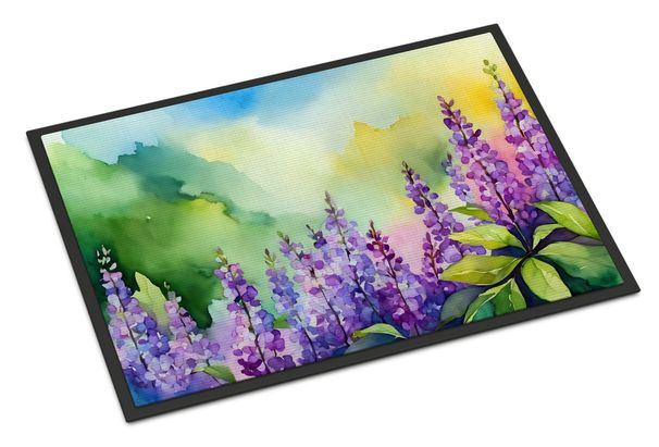 Idaho Syringa In Watercolor Doormat Front Door Mat Indoor Outdoor Rugs For Entryway, Non Slip Washable Low Pile, 24H X 36W_maomaolike.com