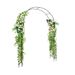 7.9 Feet Metal Garden Arch Backdrop Stand With Fence For Climbing Plants_maomaolike.com