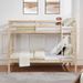 Twin Over Twin Bunk Bed With Ladder,Wooden Bunk Bed With High Guardrail And Ladder For Kids, Teens, Dorm Rooms, And Guest Rooms,No Box Spring Needed,White_maomaolike.com