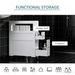 Wood Rolling Narrow Bathroom Side Storage Cabinet_maomaolike.com