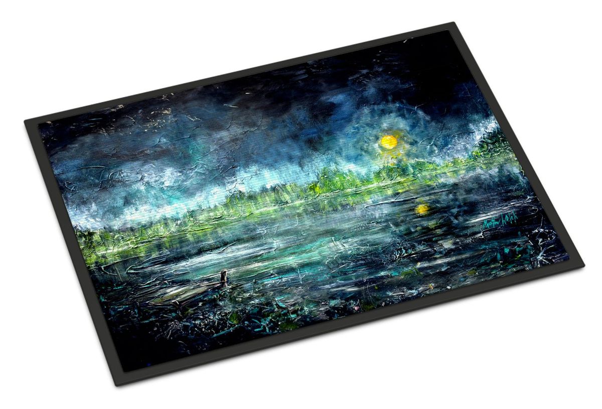 By The Moonlight Doormat Front Door Mat Indoor Outdoor Rugs For Entryway, Non Slip Washable Low Pile, 24H X 36W_maomaolike.com