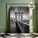 Brooklyn Bridge Themed Painting Poster, Monochrome Urban Bridge & Skyline Scene Poster, Timeless Cityscape Design Ideal For Living Room, Office Wall_maomaolike.com