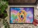 Yellow Labrador Hippie Dawg Doormat Front Door Mat Indoor Outdoor Rugs For Entryway, Non Slip Washable Low Pile, 24H X 36W_maomaolike.com