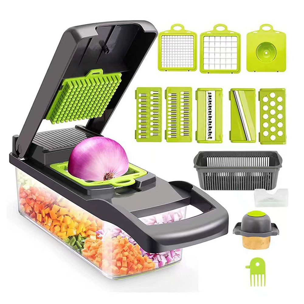 Vegetable Cutter Mandoline Slicer Cheese Grater Food Onion Salad Veggie Chopper With Container - Kitchen Tools Gadgets_maomaolike.com