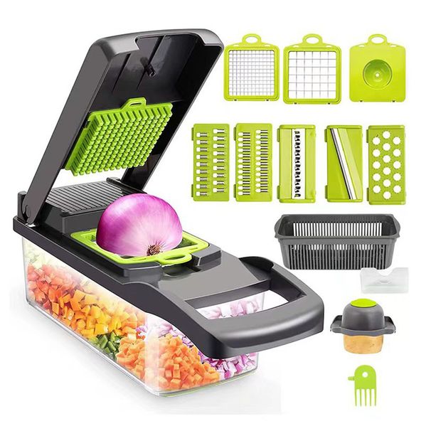 Vegetable Cutter Mandoline Slicer Cheese Grater Food Onion Salad Veggie Chopper With Container - Kitchen Tools Gadgets_maomaolike.com