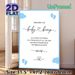 Baby Shower Measure The Bump Painting Poster, Delicate Blue Footprint & Cloud Design Poster, Fun Interactive Game Decor For Baby Shower Parties_maomaolike.com