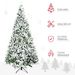 9' Tall Unlit Snow Flocked Pine Artificial Christmas Tree With Realistic Branches, Green_maomaolike.com