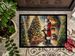 Greyhound And Santa Claus Doormat Front Door Mat Indoor Outdoor Rugs For Entryway, Non Slip Washable Low Pile, 24H X 36W_maomaolike.com