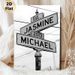 Personalized Street Sign Painting Poster, Monochrome Custom Name & Year Road Sign Poster, Unique Commemorative Decor Ideal For Living Room, Bedroom_maomaolike.com