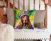 Irish Setter King Of Mardi Gras Throw Pillow Machine Washable, Indoor Outdoor Decorative Pillow For Couch, Bed Or Patio, 14Hx14W_maomaolike.com