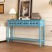 Rustic Entryway Console Table,60" Long Sofa Table With Two Different Size Drawers And Bottom Shelf For Storage_maomaolike.com