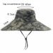 Hot Sale 100% Cotton Camouflage Bucket 16CM Large Wide Brim Sun Hat Camping Hiking Mesh Breathable Anti UV Fishing Hats for Men_maomaolike.com