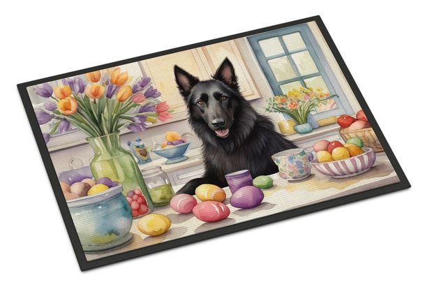 Decorating Easter Belgian Sheepdog Doormat Front Door Mat Indoor Outdoor Rugs For Entryway, Non Slip Washable Low Pile, 24H X 36W_maomaolike.com