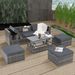 Patio Furniture, Outdoor Furniture, Seasonal PE Wicker Furniture,5 Set Wicker Furniture With Plywood Coffee Table,with Lift TOP Coffee Table,with Lounger Sofa_maomaolike.com