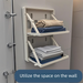Clothes Toilet Shelf Shower Bathroom Wall-Mounted Storage Towel Rack No-Drill Adhesive Thickened_maomaolike.com
