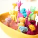 10pcs Animal Farm Fruit Fork Mini Cartoon Children Snack Cake Dessert Food Pick Toothpick Bento Lunches Party Decor_maomaolike.com