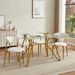 Set Of 2 Dining Chairs, Modern Kitchen Chairs With Soft Padding, Farmhouse Restaurant Chairs With Curved Backrests And Metal Legs, For Dining Rooms And Kitchens, White And Gold._maomaolike.com