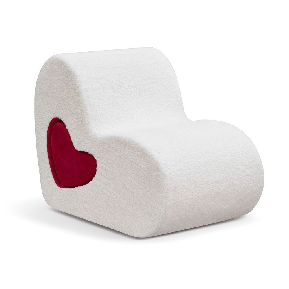 Teddy Kid Sofa Chair, Modern Kid Couch With 100% Sponge Filling, White_maomaolike.com
