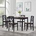 Eco-Friendly Solid Wood Dining Set - Sustainable Home & Restaurant Furniture With Black Metal Accents, Dark Brown_maomaolike.com