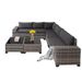 7-Piece Outdoor Patio Furniture Sets, All-Weather Wicker Rattan Sectional Sofa, Modern Two Glass Coffee Table And Washable Seat Cushion (Grey)_maomaolike.com