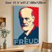 Sigmund Freud Portrait Painting Poster, Vibrant Pop Art Style Poster, Bold Color-blocked Portrait Design, Elegant Artistic Decor Ideal For Home_maomaolike.com