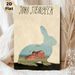 John Steinbeck Farm Rabbit Painting Poster, Vintage Rabbit Silhouette With Red Farm Scene Poster, Retro Literary-inspired Decor For Home Study, Living_maomaolike.com