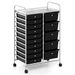 Rolling Storage Cart 15-Drawer Trolley With Chrome Plated Metal Frame_maomaolike.com