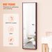 VEVOR Mirror Jewelry Cabinet 47.05in Lockable Wall Or Door Mounted Armoire Brown_maomaolike.com