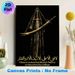 Zulfiqar Sword Themed Painting Poster, Luxurious Black & Gold Vintage Style Poster, Cultural Symbolic Decor With Classic Quote, Ideal For Living Room_maomaolike.com