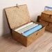 Pugou Rolling Ball 2 Desktop Organizer Woven Non-Rattan Covered Storage Creative Packaging Box For Cosmetics_maomaolike.com