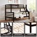 Twin Over Full Bunk Bed With Thick Posts,Wooden Bunk Bed With High Guardrail And Ladder For Kids, Teens, Dorm Rooms, And Guest Rooms,No Box Spring Needed,Espresso_maomaolike.com