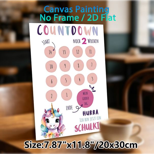 Unicorn Themed Countdown Painting Poster, Soft Watercolor Style Poster, Pastel-colored Countdown Chart With Cute Unicorn, Practical Tool For Counting_maomaolike.com