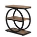 3-Tier End Table, Industrial Sofa Side Table With Round Metal Frame_maomaolike.com